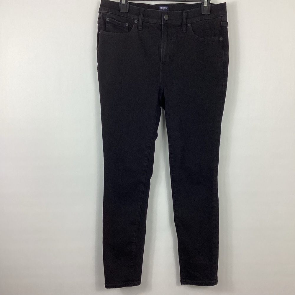 J. Crew 8" Mid Rise Skinny Black Jeans Size 31